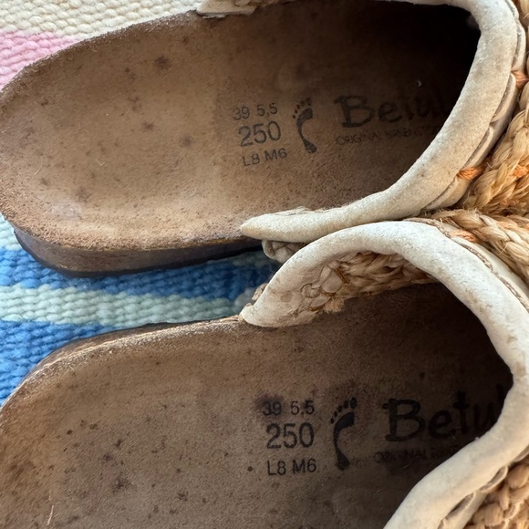 rare Birkenstock Betula Kenia woven slip-on clogs 39 8 raffia - Picture 4 of 5